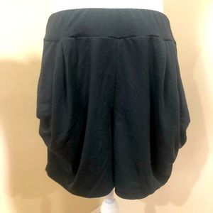 Black soft and stretchy harem shorts